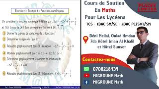 Fonctions numériques — Exercice 4ex 6 — Devoir de maths — 1BAC SE [upl. by Norrehs]