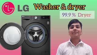 LG 95 kg 5 Star Fully Automatic Front Load Washer DryerFHD0905STBABLQEIL Inbuilt Heater Black [upl. by Angelika387]