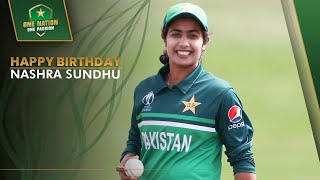 1⃣ 5⃣3⃣ international wickets  Happy birthday to Pakistan leftarm spinner Nashra Sundhu  MA2A [upl. by Assenab]