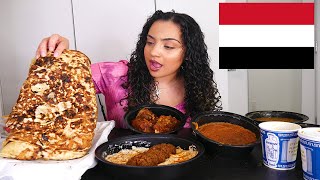 YEMENI CUISINE MUKBANG MIDDLE EASTERN  Baba ghanoush Ful medames Falafel Hummus  KissedByKen [upl. by Aikahs]