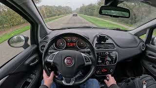 Fiat Punto Evo 09 TwinAir Lounge 2017  POV Drive  4K Video  Binaural Audio [upl. by Sirromad]