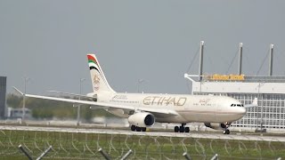 Etihad Airways Airbus A330343 A6AFC departure at Munich Airport Abflug München Flughafen [upl. by Bach]