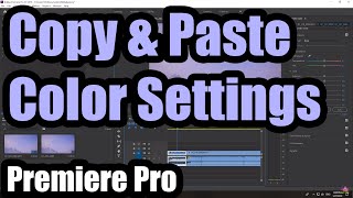 How to copy color settings from one clip to another Premiere Pro Lumetri Color [upl. by Ahsiena]