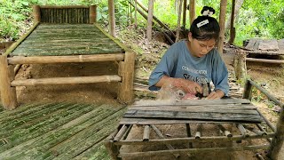 A 17yearold girl cuts bamboo and turns old beds into new ones in an abandoned house [upl. by Abehs314]