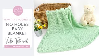 Charming No Holes Crochet Baby Blanket  Square Baby Blanket Crochet Pattern Without Large Holes [upl. by Hcib]