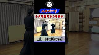 十文字槍のような使い【ハルバード】 shortsショート古武道剣術浅山一伝流居合関samurai [upl. by Urion]