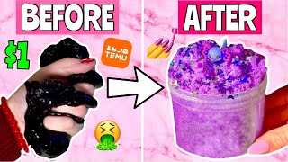 Fixing the CHEAPEST SLIMES OFF THE INTERNET 😳🤑 DIY Slime Makeover [upl. by Notsecnirp]