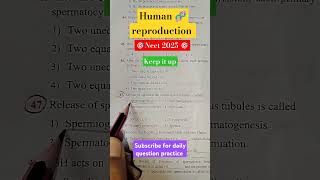 Human reproduction biology question 🌿🥀🥰  aiims delhi ❤️  neet physicswallah ytshorts shorts [upl. by Cally]