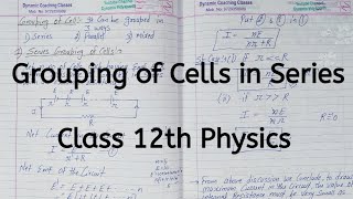 Series Grouping of Cell Chapter 3 Current Electricity Class 12 Physics [upl. by Darda79]