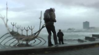 Crazy Wind Storm 70 ms 150 mph in Reykjavik Iceland [upl. by Hal]