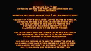 Universal Pictures Amblin Entertainment MPAA Rating Card PG13 2001 [upl. by Nichani102]