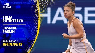 Yulia Putintseva vs Jasmine Paolini Highlights  2024 US Open Round 3 [upl. by Lemert796]