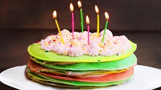 Rainbow Crepe Cake  Birthday Cake Ideas  Rainbow Cake Recipes by So Yummy [upl. by Laurene858]