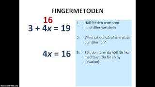 Ekvationslösning fingermetoden [upl. by Codel]