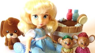 Disney Store Cinderella Disney Animators Collection Cinderella Mini Doll Play Set review [upl. by Annawek882]