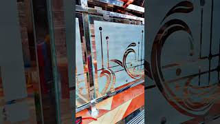 Square Steel Railing With Design Glass Work [upl. by Balling]