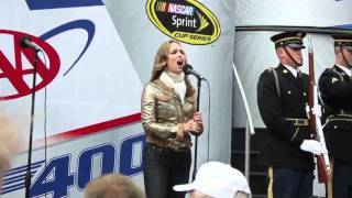 Melora Hardin Sings Anthem  NASCAR Dover DE Oct 2 2011 [upl. by Rehtae]