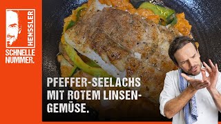 Schnelles PfefferSeelachs mit rotem Linsengemüse Rezept von Steffen Henssler [upl. by Beata1]