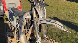 Enduro Thumpstar TSN 300 2t na torze mx Bartoszyce Gopro helmet crash [upl. by Oregolac]