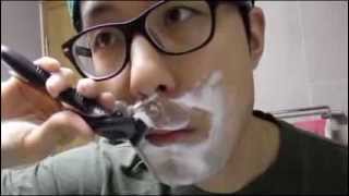 Shaving with Feather SamraiEdge Razor [upl. by Sobmalarah]