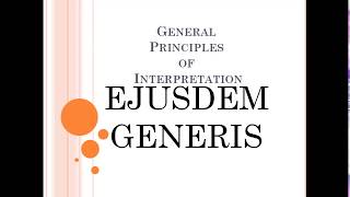 EJUSDEM GENERIS [upl. by Eniger]