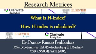 What is HindexHow Hindex is calculated pkprabhakar hindex researchmetrices [upl. by Sloan257]