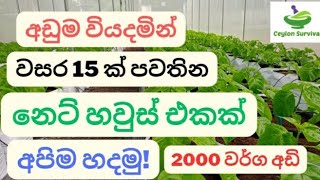 ඉතාමත් අඩුවට වර්ගඅඩි 2000 නෙට් හවුස් එකක් අපිම හදමුPolytunnel contruction sinhalaCeylon Survival [upl. by Iel531]