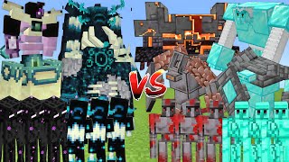 ENDERMAN amp WARDEN ALLIANCE Vs NETHERITE amp DIAMOND ALLIANCE MOB BATTLE IN MINECRAFT [upl. by Yarezed]