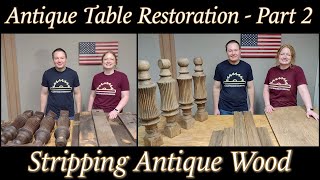 Part 2 19th Century Dining Table Restoration  Stripping Antique Wood [upl. by Anikas]