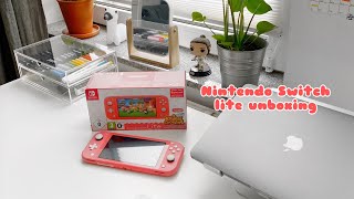 Nintendo Switch Lite Unboxing Animal Crossing Bundle 🪸 [upl. by Webber441]