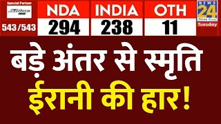 Amethi में Smriti Irani की बड़ी हार  KL Sharma  Lok Sabha Election 2024 Results  News24 LIVE [upl. by Ahseeyt]