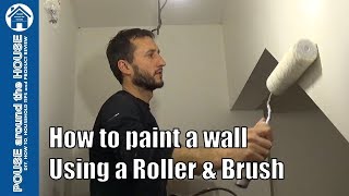 How to paint emulsion using a roller and brush beginners guide DIY painting made easy [upl. by Yllatan]