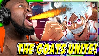 THE GOATS REUNITED  Gear 5 Luffy Rap  Daddyphatsnaps ft RUSTAGE amp Ben One Piece REACTION [upl. by Arded228]