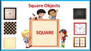 square  Square objects  square shape  draw square  square shape with real objects  EToddlers [upl. by Aicre]