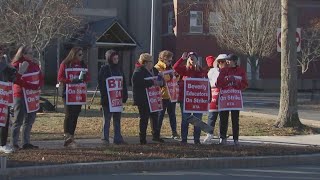 Teachers in three Massachusetts school districts go on strike [upl. by Ellery622]