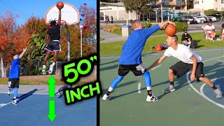 Professor 3v3 with 54quot Worlds SHORTEST Dunker 50 INCH VERTICAL [upl. by Suryc]