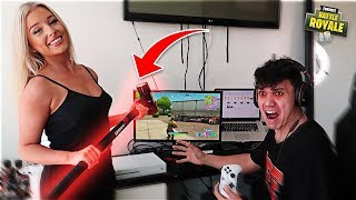 GIRLFRIEND DESTROYED MY XBOX ONE WHILE PLAYING FORTNITE PRANK [upl. by Ihtraa350]