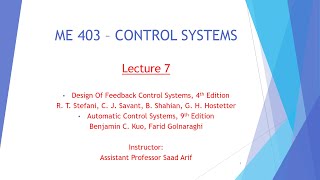 CONTROL SYSTEMS  Lecture 7 part2 [upl. by Peggy571]