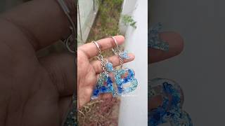 resin Alphabet Resin key chain blue colour with gillter [upl. by Spancake]