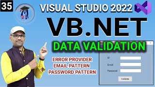 L35 Vb net Data Validation with Errorprovider Control  Validating email amp Password VBNet [upl. by Vish]