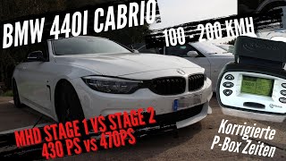 BMW F33 440ix LCI Cabrio Acceleration MHD Stage 1 VS MHD Stage 2  Wie Groß ist der Unterschied [upl. by Sukramed746]