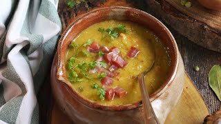 Recette  Soupe de pois cassés aux lardons [upl. by Atims]