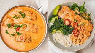 15 Minutes Salmon Coconut Curry Thai Salmon Curry [upl. by Aihselat]