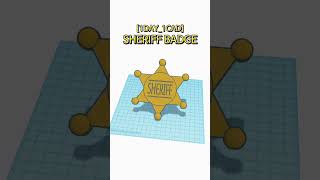 1DAY1CAD SHERIFF BADGE shorts tinkercad project [upl. by Anwahsar517]