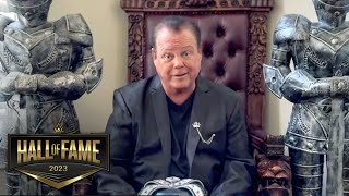 Jerry quotThe Kingquot Lawler pays tribute to Andy Kaufman WWE Hall of Fame 2023 [upl. by Noslrac216]