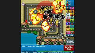 Bloons Tower Defense 4 Track 1  Beginner  Hard  No Lives Lost [upl. by Lered576]