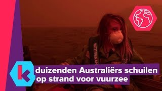 hevige bosbranden jagen Australiërs uit hun huizen [upl. by Gridley]