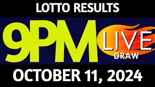 Lotto Result Today 900 pm draw October 11 2024 Friday PCSO LIVE [upl. by Vito]