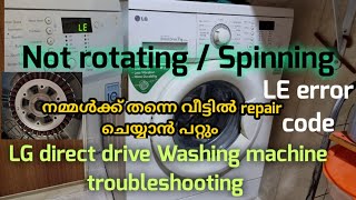 LG direct drive Washing machine repairing  LE Error code  Rotor position sensor replacement [upl. by Anoj]