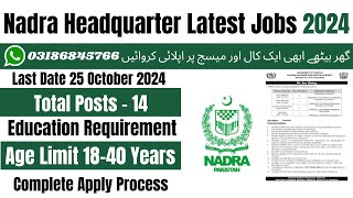 Nadra Jobs 2024  Nadra Jobs 2024 Online Apply  Nadra Job Online Apply  Government Jobs 2024 [upl. by Tolecnal]